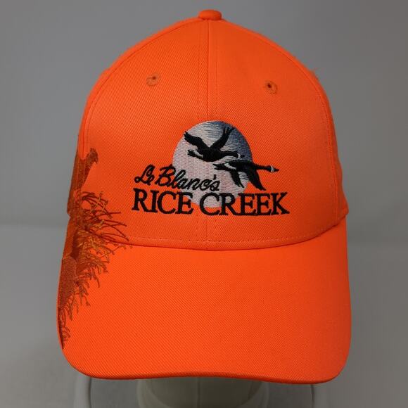 Le Blano's Rice Creek Strapback Baseball Cap Orange One Size Adjustable Dri-Duck - Picture 2 of 9